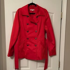 Kenneth Cole New York Red Trench Coat size L